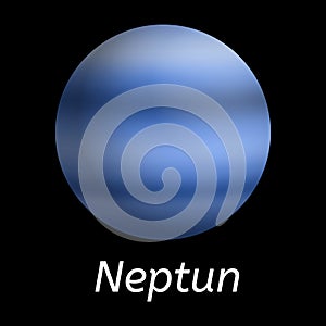 Neptun planet icon, realistic style