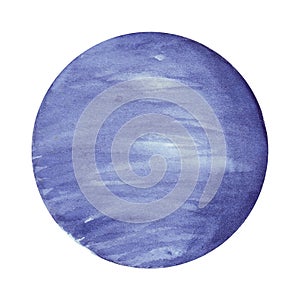 Neptun. Watercolor planet of solar system for print design. Art element. Isolated on white background.