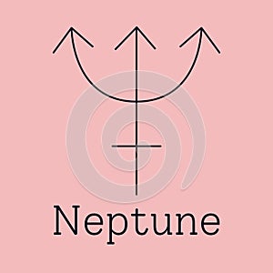 Neptune astrological and zodiac symbol photo