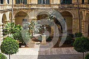 Neptune Courtyard in the Grandmaster`s Palace. Valletta. Malta