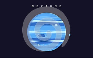 Neptune. The eighth planet from the Sun. Vector illustration