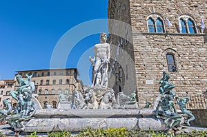 Neptune fountain by Ammannati in Florence, Italy photo