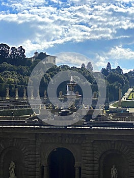 Neptune fountain in the center of the Boboli Gardens.