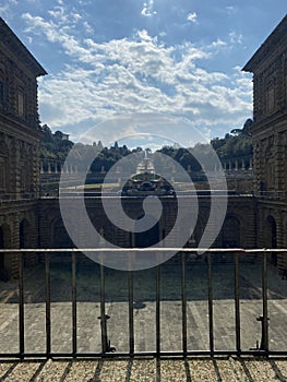 Neptune fountain in the center of the Boboli Gardens.