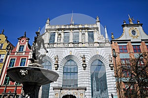 Neptune fountain on Dluga street Gdansk photo