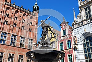 Neptune fountain in Gdansk