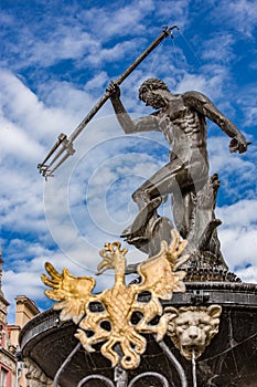 Neptune fountain in Gdansk, Danzig, Poland. photo