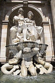 Neptune Fountain next to Albertina Museum in Vienna