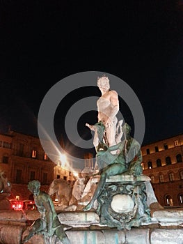 Neptune fountain by night