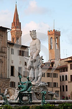 Neptune fountain on Piazza della Signoria photo