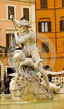 Neptune Fountain, Piazza Navova, Rome, Italy