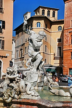 Neptune Fountain, Piazza Navova, Rome, Italy