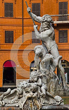 Neptune fountain in Rome, Italy