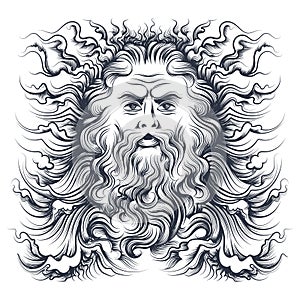 Neptune Head Illustration