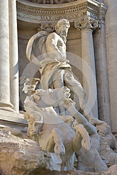 Neptune, main statue of Trevi Fountain in Rome, by Nicola Salvi architect