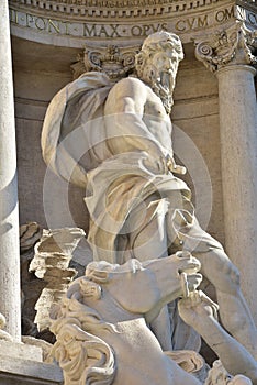 Neptune, main statue of Trevi Fountain in Rome, by Nicola Salvi architect