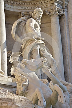 Neptune, main statue of Trevi Fountain in Rome, by Nicola Salvi architect