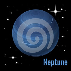 Neptune planet 3d vector illustration. High quality isometric solar system planets. photo