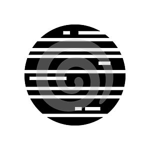 neptune planet glyph icon vector black illustration