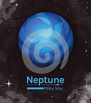 Neptune planet milky way style icon vector design