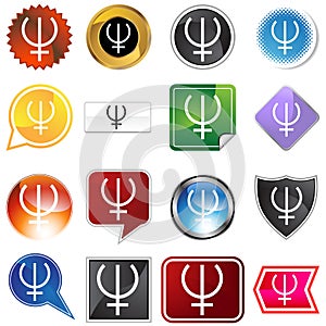 Neptune Planetary Sign Icon Set