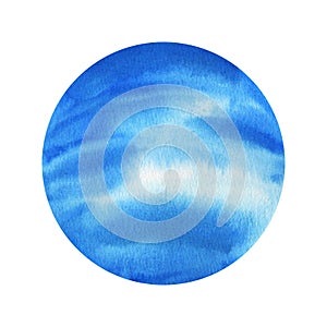 Neptune. Planets of our solar system isolated on transparent background. Watercolor Illustration on background of outer