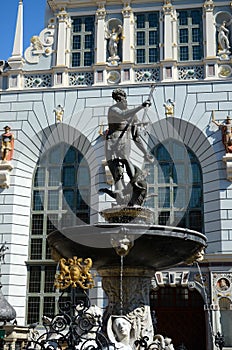 Neptune`s Fountain, Gdansk, Poland