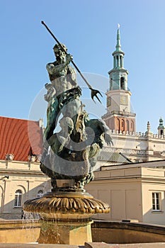 Neptune s fountain. Poznan. Poland photo