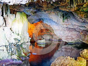 Neptune`s grotto Grotta di Nettuno, Capo Caccia, Alghero, Sardinia, Italy.