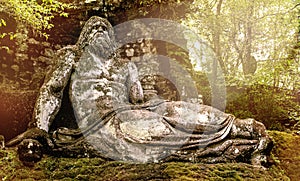Neptune statue in Bomarzo gardens - Lazio - Italy travel
