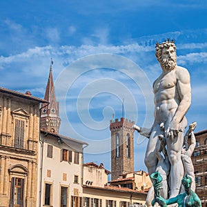 Neptune statue in Piazza della Signoria - Florence, Italy