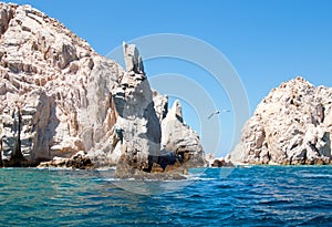 Neptunes Finger rock formation at Lands End at Cabo San Lucas Baja Mexico photo