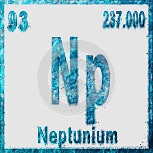 Neptunium Chemical Element Blue on White