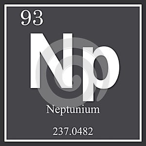 Neptunium chemical element, dark square symbol