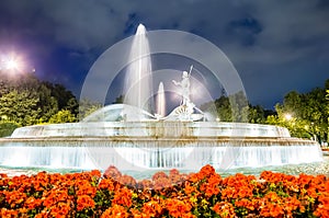 Neptuno fountain in Madrid photo