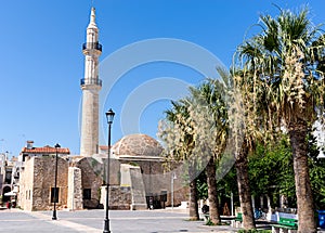 The Neratze or Gazi Hussein Mosque in Rethymno, Crete island, Greece.