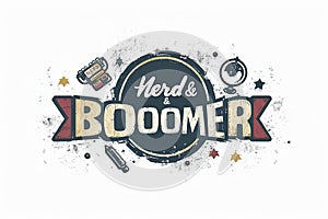 Nerd and boomer original logo design illustration Generative AI