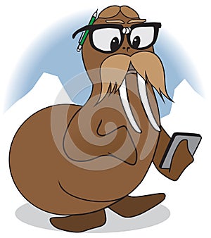 Nerd Cartoon Walrus photo