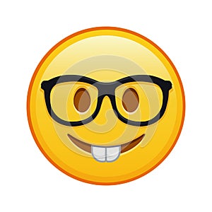 Nerd face Large size of yellow emoji smile photo