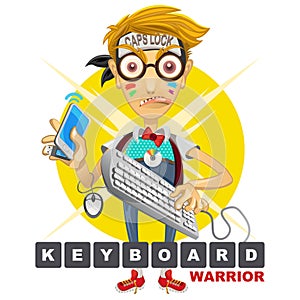 Nerd Geek Keyboard Warrior illustration