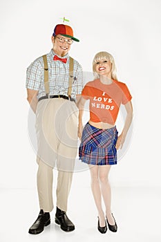 Nerd with girlfriend.