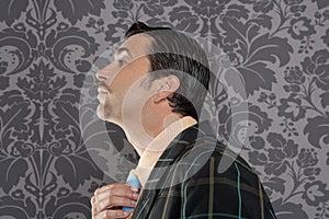 Nerd retro vintage businessman profile portrait