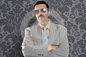 Nerd serious proud businessman sunglasses portrait