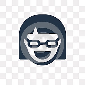 Nerd vector icon isolated on transparent background, Nerd trans