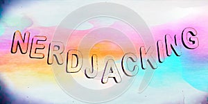 nerdjacking latest vocabulary words displaying on colourful background