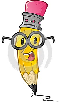Nerdy Pencil Character