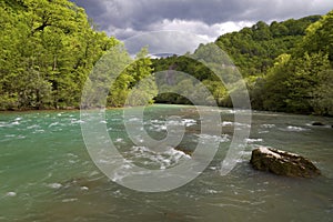 The Neretva River in a canyon