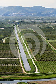 Neretva river delta in Croatia. Europe