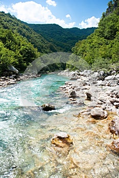 Neretva river stream in Bosnian mountains