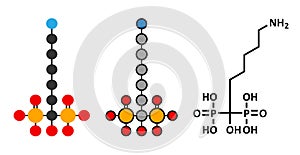 Neridronic acid drug molecule. Used for treatment of osteogenesis imperfecta and Paget\'s disease of bone